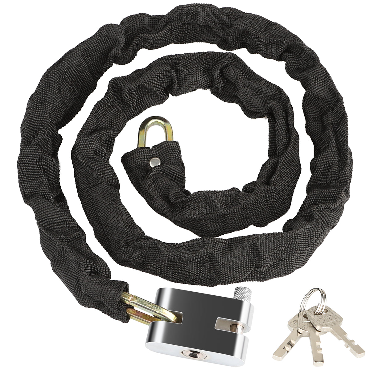Diyife Heavy Duty Bike Lock - Anti-Theft High Security Chain with 3 Keys, Weatherproof Padlock for Bicycle, Motorcycle, Scooter, Door, Gate, Fence
